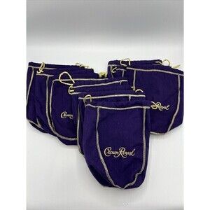 Lot of 10 Crown Royal 9" Purple Drawstring Bags Medium size